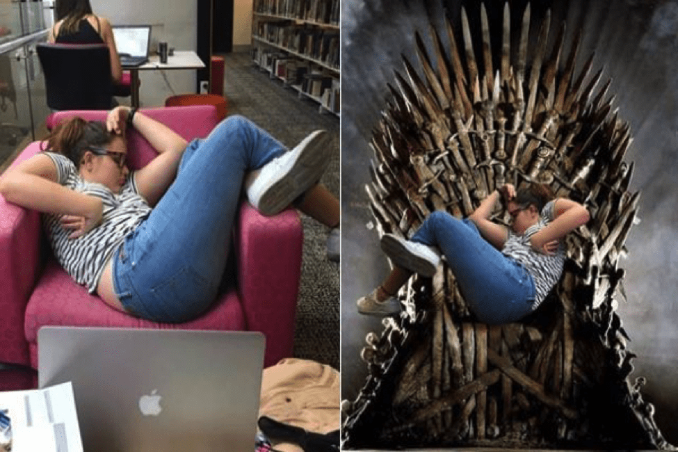 TrendMantra article_396_1 10 Funny Photoshop Pics Of A College Girl Sleeping In Library Is The Funniest Thing You ll See Today 