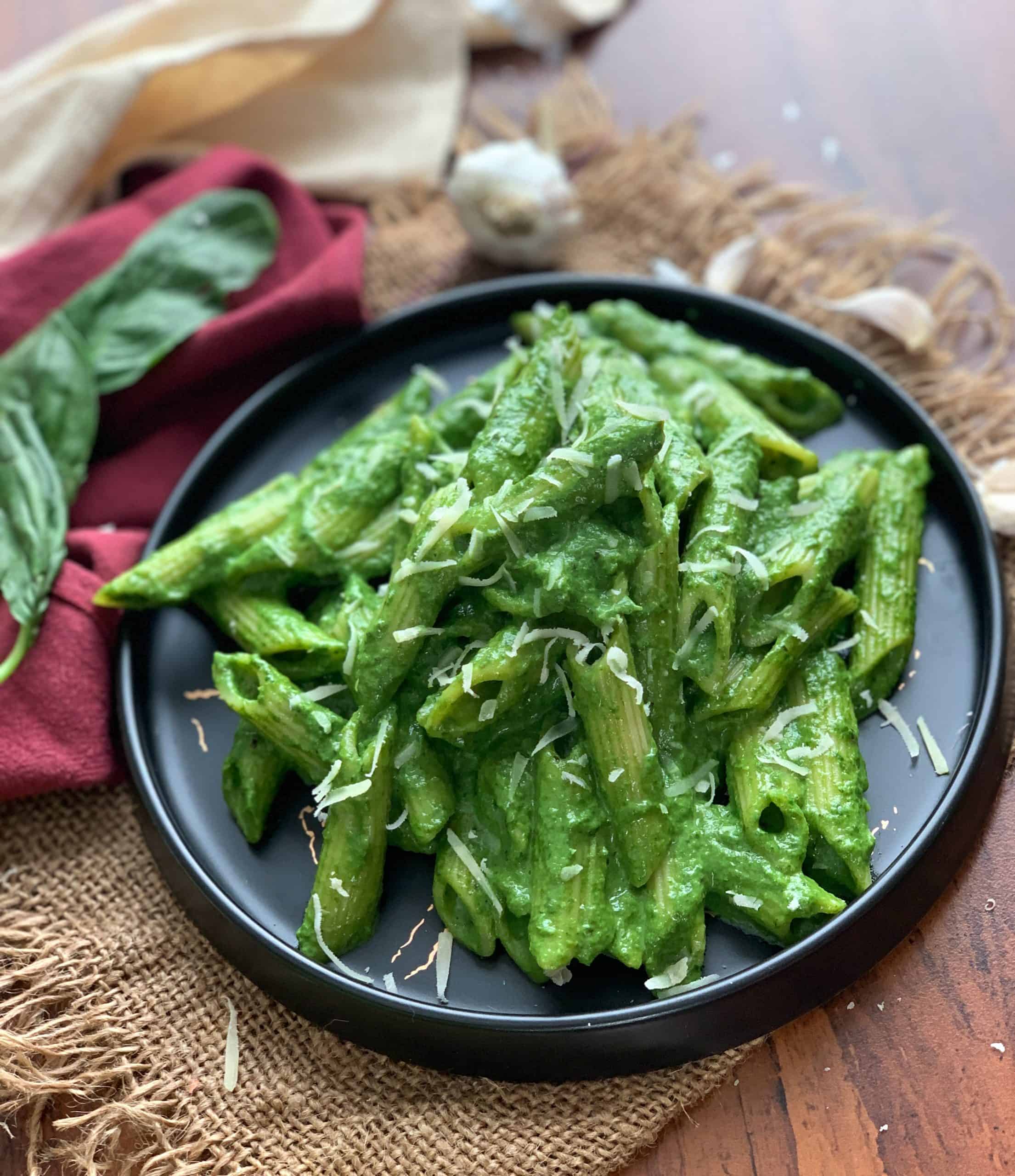 TrendMantra Penne_Pasta_Recipe_in_Spinach_Basil_Sauce_8-scaled 12 Popular Foods In Unusual But YUMMY Variations! Check them out 